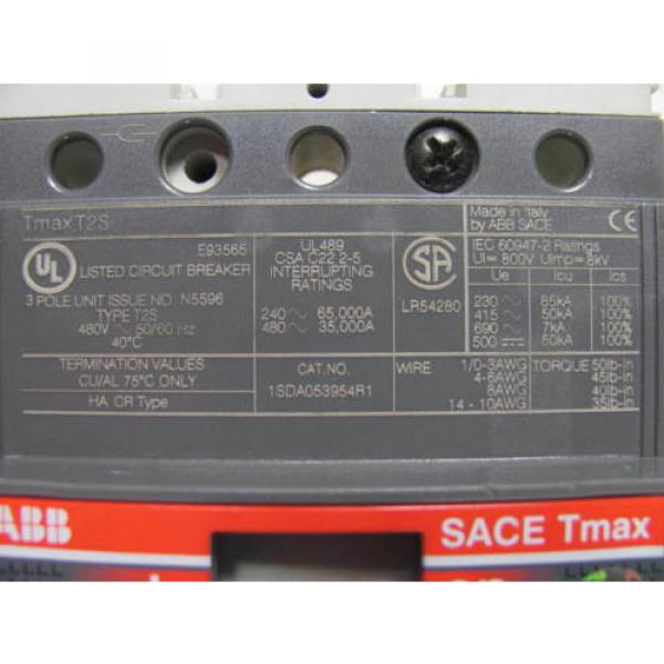 ABB, Circuit Breaker, SACE, Tmax, T2SQ070TW, T2S, 3P, 480V, 70 Amps, Used #7 image