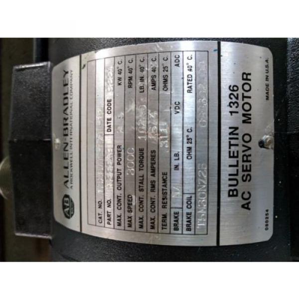 ALLEN BRADLEY 1326AB-B2E-11 SERVO MOTOR 122249, 1326ABB2E11 #5 image