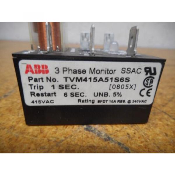 ABB TVM415A51S6S SSAC 3 Phase Monitor 1 Sec Trip 415VAC Used With Warranty #2 image