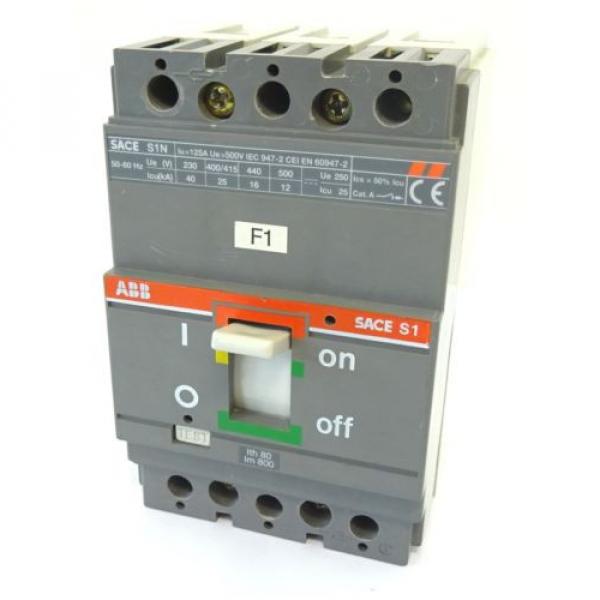 ABB SACE S1N Leistungsschalter Circuit Breaker Ue 500V Iu 125A 40A bei 230V S1 #1 image