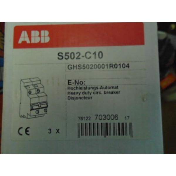 ABB S502-C10 2 Pole 230/400 VAC Circuit Breaker #6 image