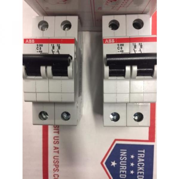 ABB S202-C8 Circuit Breaker 8 AMP Double Pole 277/Y480 VAC,60/110 VDC, NEW #1 image