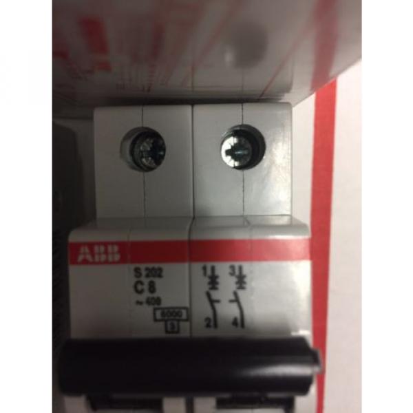 ABB S202-C8 Circuit Breaker 8 AMP Double Pole 277/Y480 VAC,60/110 VDC, NEW #2 image