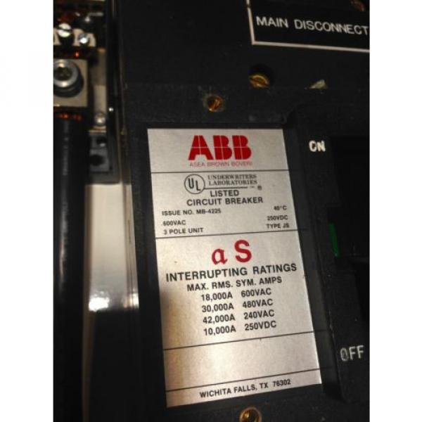 ABB Circuit Breaker 3Pole 600VAC 400a 400 amp Type JS #1 image