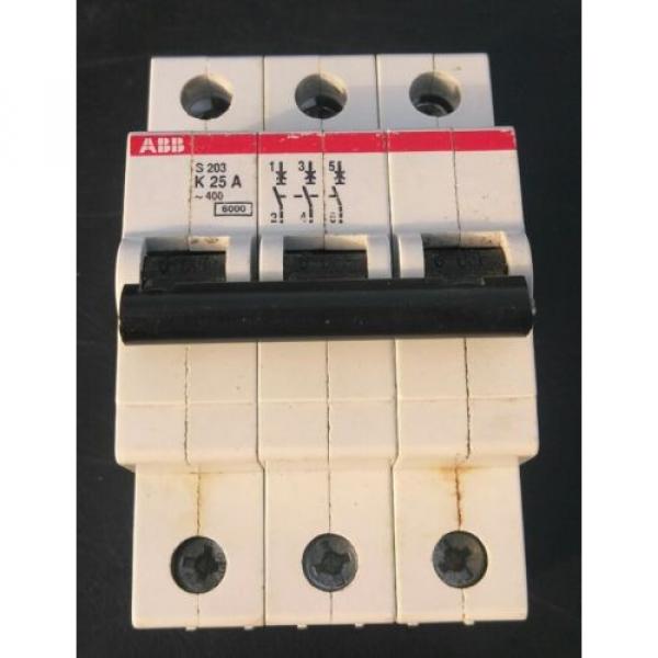 25A, 3 POLE, CIRCUIT BREAKER, ABB, S203 K25 #1 image