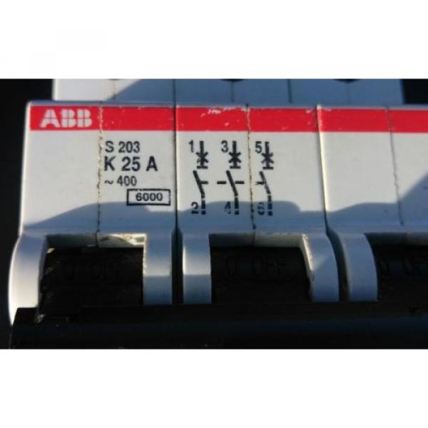 25A, 3 POLE, CIRCUIT BREAKER, ABB, S203 K25 #5 image