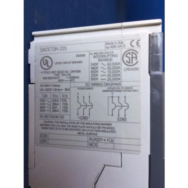 (NIB) ABB SACE 3TN-225 225A 600V 4P CIRCUIT BREAKER #5 image