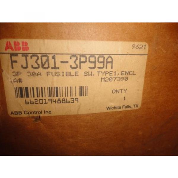 NEW IN FADED DISTRESSED BOX OLD STOCK ABB FJ301-3P99A ELECTRIC CONTROL BOX USA #4 image