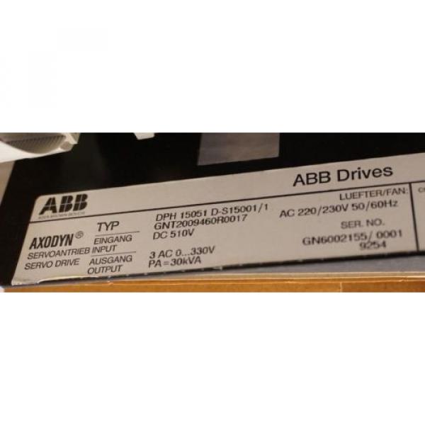 NEW ABB DPH-15051 AXODYN SERVO DRIVE D-S15001, 510V, DPH15051 #4 image