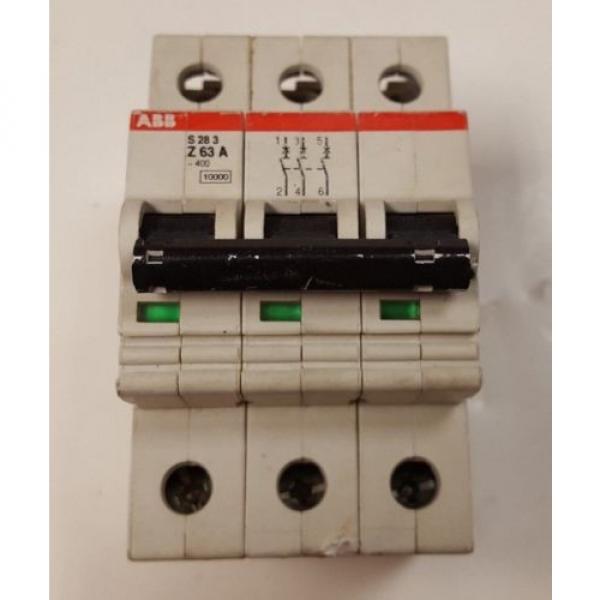 ABB S283-Z63A 3 Pole  63 Amp 480 Volt Circuit Breaker #1 image