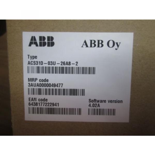 ABB ACS310-03U-26A8-2 DRIVE 7.5 HP, ACS31003U26A82 USED #2 image