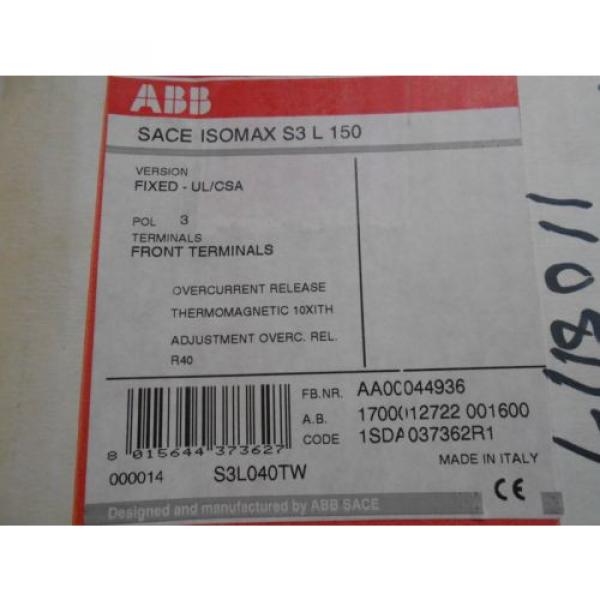 ABB S3L040TW CIRCUIT BREAKER #1 image