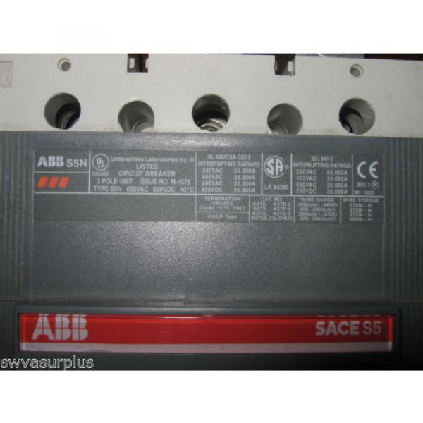 ABB 122160062-001 Circuit Breaker, 300 Amp, Sace S5, Type SN5, New #2 image