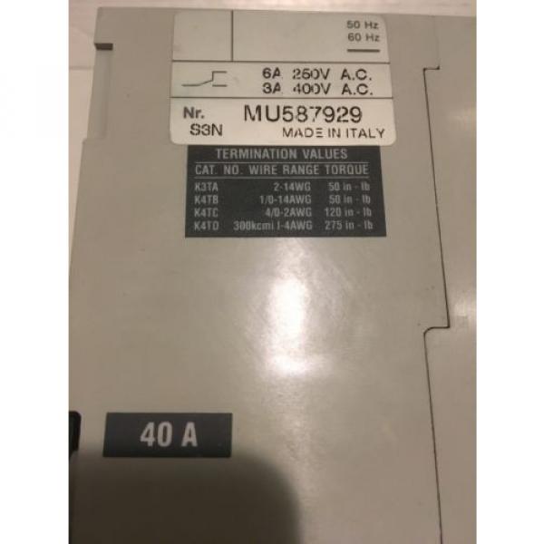 ABB SACE S3N BREAKER 40 A AMP  3 POLE #3 image