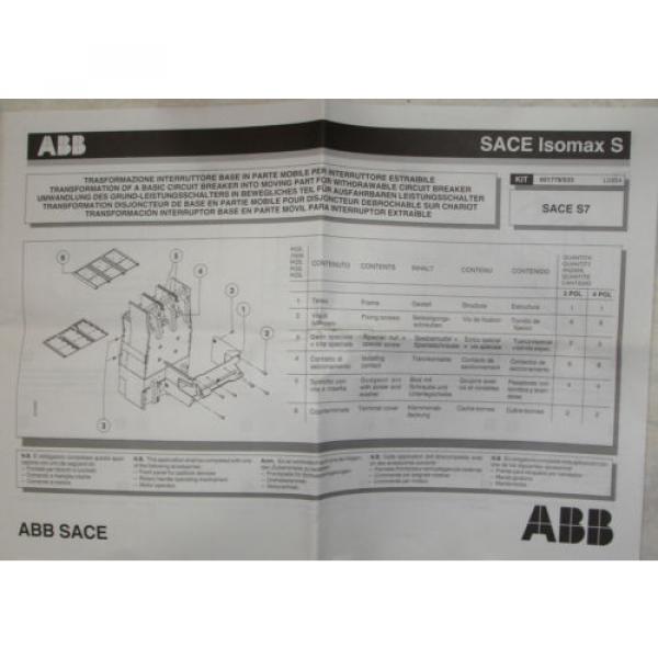 New ABB Circuit Breaker K7WF Draw-out Kit Front Buss K7WMK withdraw S7 1200 Amp #8 image