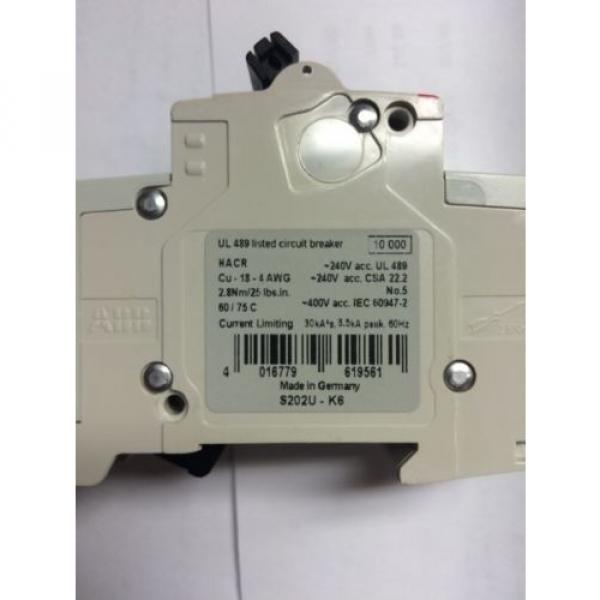 ABB S202U-K6A 2-Pole Circuit Breaker 6A DIN Mount #3 image