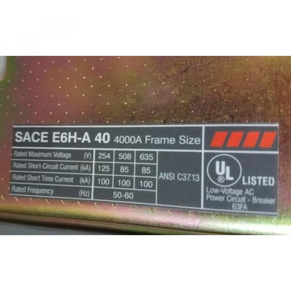 ABB SACE EMAX E6 4000 AMP E6H-A 40 PR111/P-A CIRCUIT BREAKER #8 image