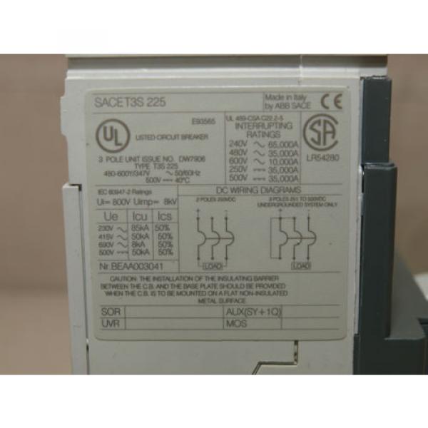 ABB Tmax T3 S225 T3S125TW Circuit Breaker 1SDA053698R1 3 Pole 125Amp 480V – NEW #7 image