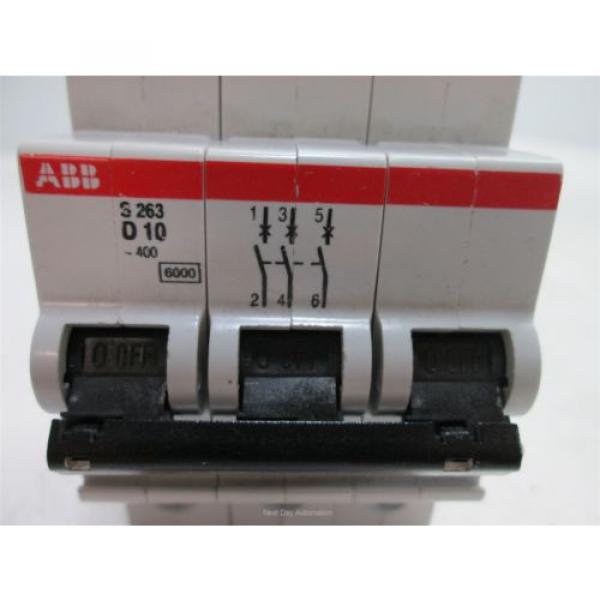 ABB S263-D10 Circuit Breaker, 3-Poles, Rating: 400VAC 10A #2 image