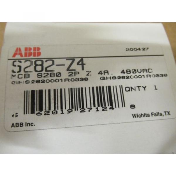 ABB CIRCUIT BREAKER S282-Z4 S282-Z4A GHS2820001 2P 4A A AMPS 480VAC NEW IN BOX #2 image