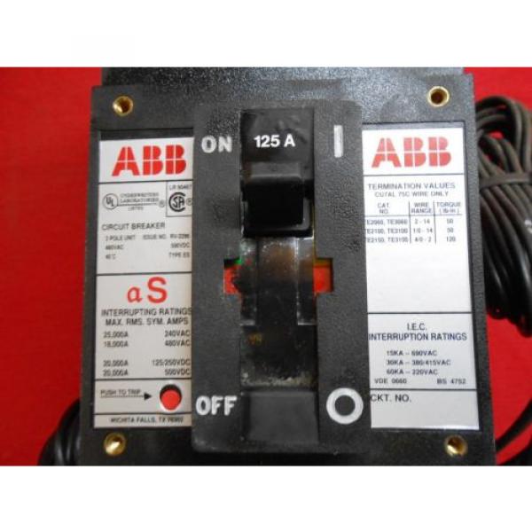 ABB ESB43125L AERSE4  CIRCUIT BREAKER 125 amp aux shunt #3 image