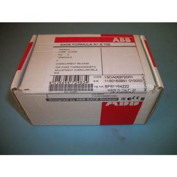 ABB SACE FORMULA A1 A 100 CIRCUIT BREAKER 2 Pole 100 Amp 1SDA069720R1  A1A100 #6 image