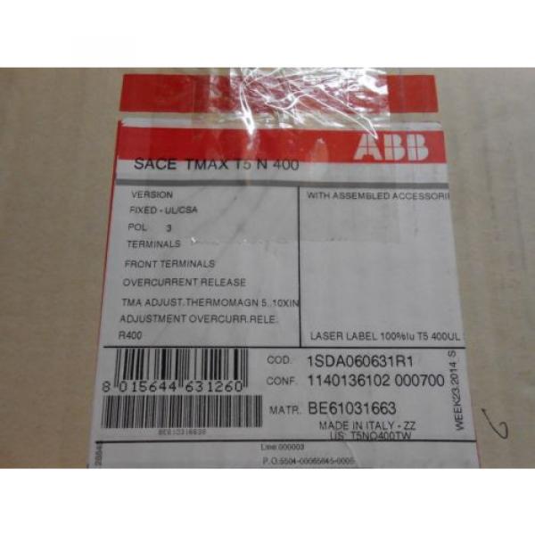 NEW In Box ABB T5NQ400TW Circuit Breaker 400Amp,3-Pole, 600V W/Assembled Acess. #9 image