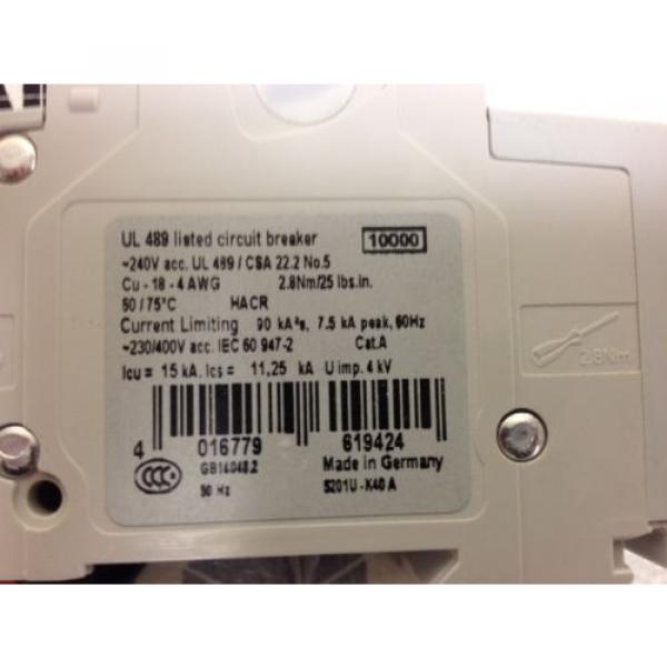 *NEW* ABB Mini Circuit Breaker S201U-K4, 1 Pole,  4A #5 image