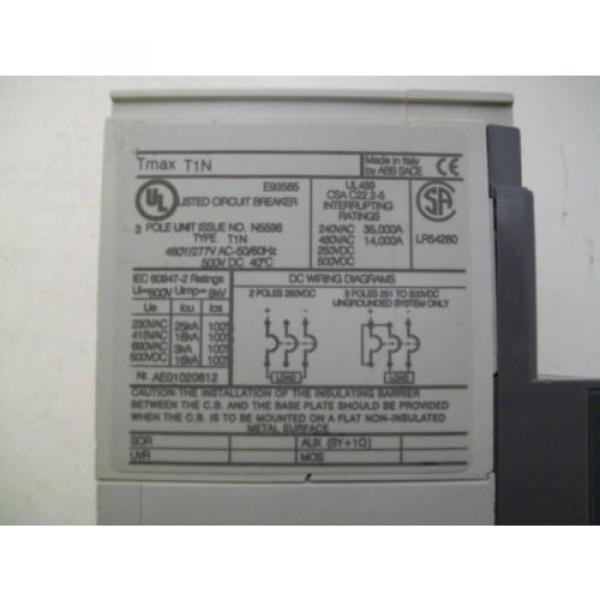 ABB T1N N5596 TMAX 3 Pole 15A AMP 480Y/277 VAC Circuit Breaker Nr. AE01036972 #6 image