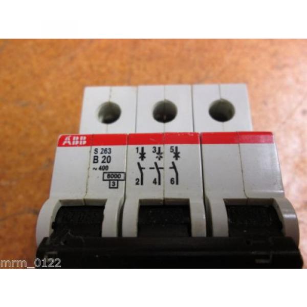 ABB S 263 B20 E76126 Circuit Breaker 277/480VAC 20A 3 Pole Used #2 image