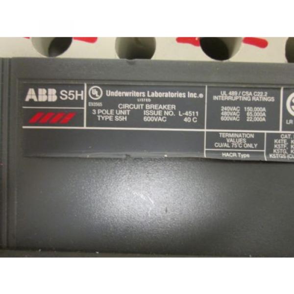 ABB Circuit Breaker w/ Disconnect &amp; Shunt Trip S5H 3P 600V 400A Trip, Used #5 image