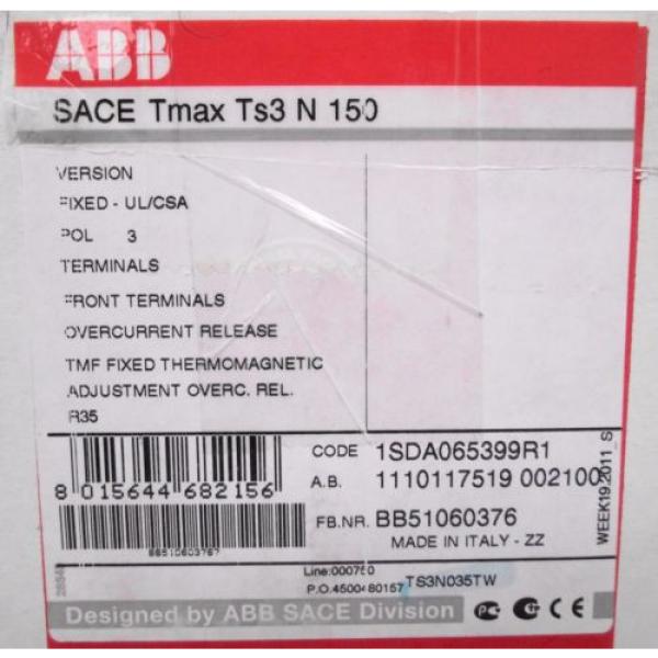 ABB TS3N150 TS3N035TW 1SDA065399R1 Circuit Breaker 35A 3P #2 image