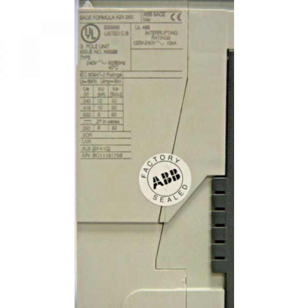 ABB SACE Formula A2A225TW 1SDA069985R1 225A 240V 3P Circuit Breaker A2A250 New #5 image