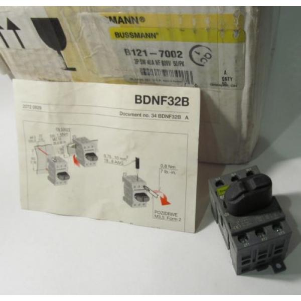 NEW BUSSMANN BDNF32A3 DISCONNECT ON/OFF SWITCH 3-POLE SW 40A 600V B121-7002 ABB #1 image