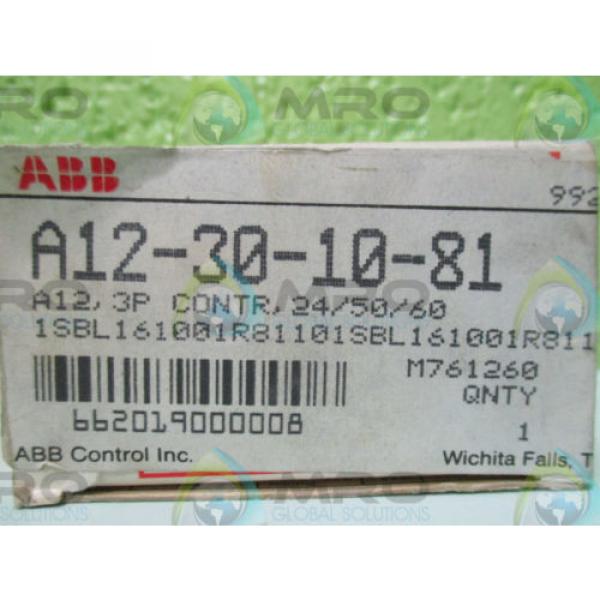 ABB CONTROL INC. A12-30-10-81 3-POLE, 11AMPS, 24VAC COIL CONTACTOR *NEW IN BOX* #1 image