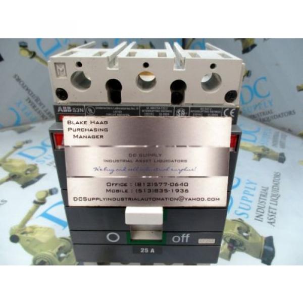 ABB SACE ISOMAX S3 N 150 3 POLE 600 V 25 A CIRCUIT BREAKER NIB #8 image