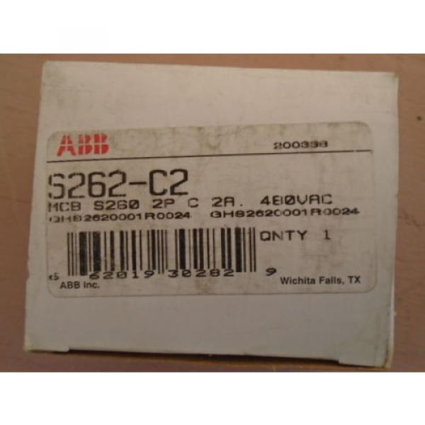 ABB S262-C2 CIRCUIT BREAKER  2 AMP 2 POLE  277/480 VAC NEW #4 image