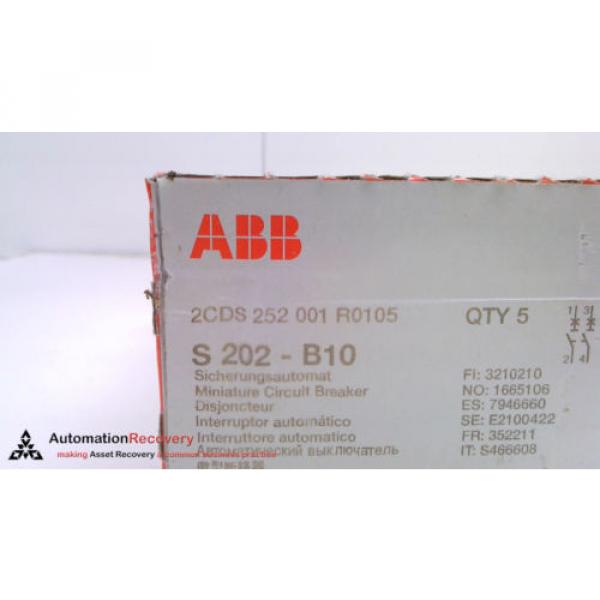 ABB S202-B10 - PACK OF 5 - MINIATURE CIRCUIT BREAKER 2 POLES 10A, 480V,  #218310 #7 image