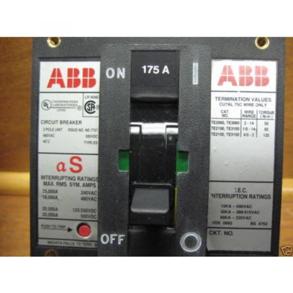 ABB ESB43175L 175A Breaker 480V NEW Type ES 175 Amp 480 VAC ESB43175-L NIB #2 image