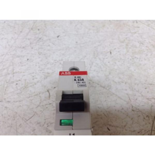 ABB S 281 K 63A 63 Amp 1 Pole 230/400 VAC Circuit Breaker S281 K63A S281K63A #2 image