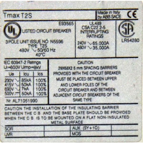 1 USED ABB TMAXT2S 40A CIRCUIT BREAKER *MAKE OFFER* #2 image