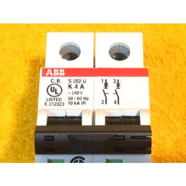 **NEW** ABB S202U-K4  2-POLE 4 AMP 240 VOLT DIN RAIL MOUNTED BREAKER BCPD *CHIP* #4 image