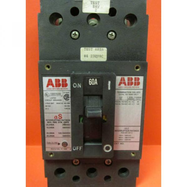 ABB Molded Case Switch 60 AMP  3 POLE 480V  Type ES ... VC-46A #1 image