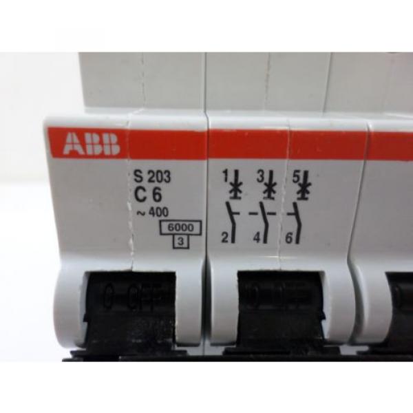 Used ABB S203 C6 Circuit Breaker 6 AMP 3 Pole 400 Volt #3 image