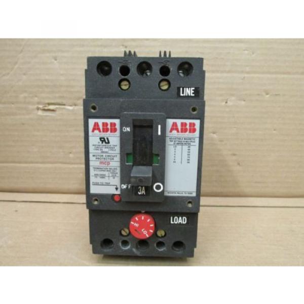 ABB TYPE DS 3 AMP 3 POLE 480 VAC CIRCUIT BREAKER MOTOR CICUIT PROTECTOR MCP TRIP #2 image