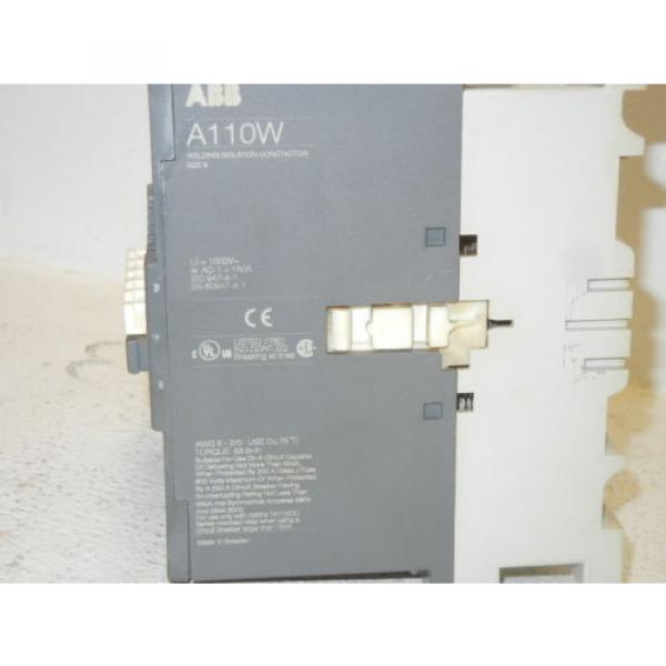 ABB A110W-30 USED SIZE 3 WELDING ISOLATION CONTACTOR 110-120V COIL A110W30 #2 image