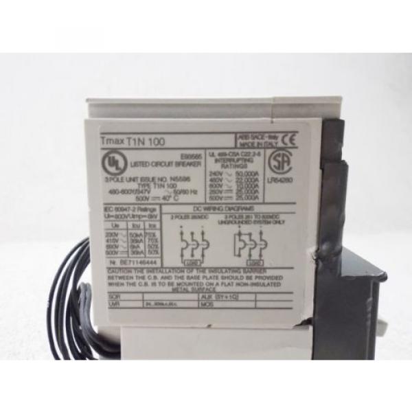 ABB 70 AMP SACE BREAKER T1N 100, 3 POLE (USED, AS IS) #4 image