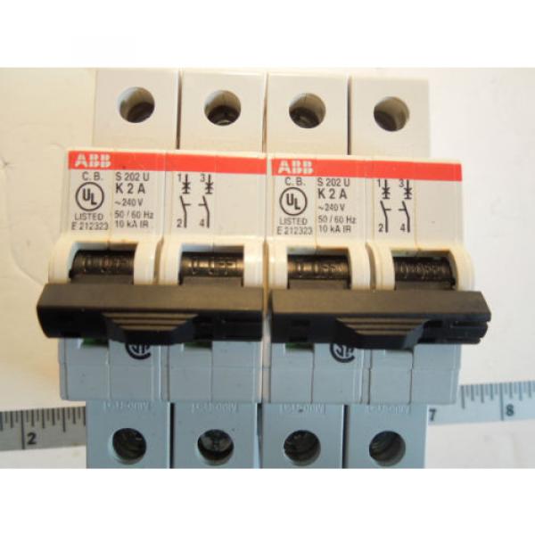 ABB S202U K 2 a circuit breaker 2 AMP lot of 2 DIN Mount New #2 image