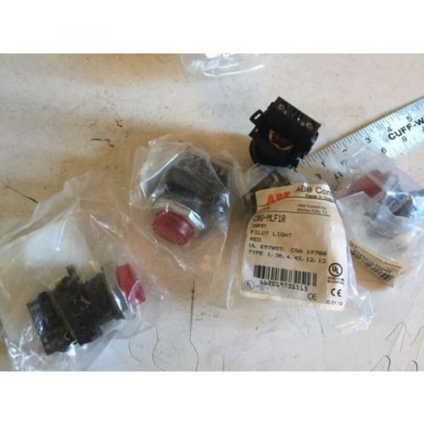 NEW LOT 5 ABB CBK,ABB CBK SK 616 003-A,PILOT LIGHT RED 120V,ABB CBG-MLF1R,SS #1 image