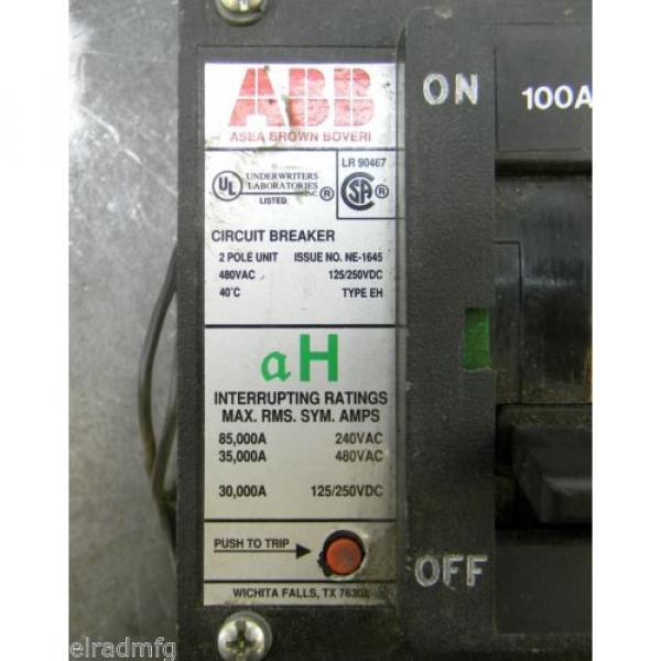 ABB ME791410  Circuit Breaker 2 Pole 100 Amp 480 Volt USED #7 image